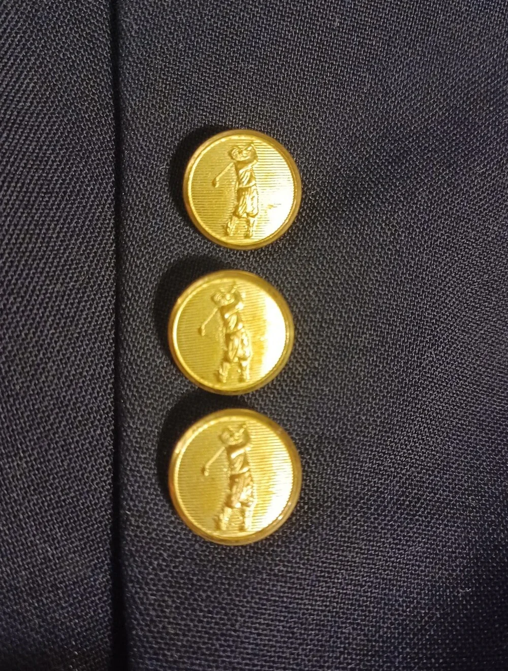 Bobby Jones Men's Wool Suit Jacket With Gold Tone Decorative Golf Buttons. 40S